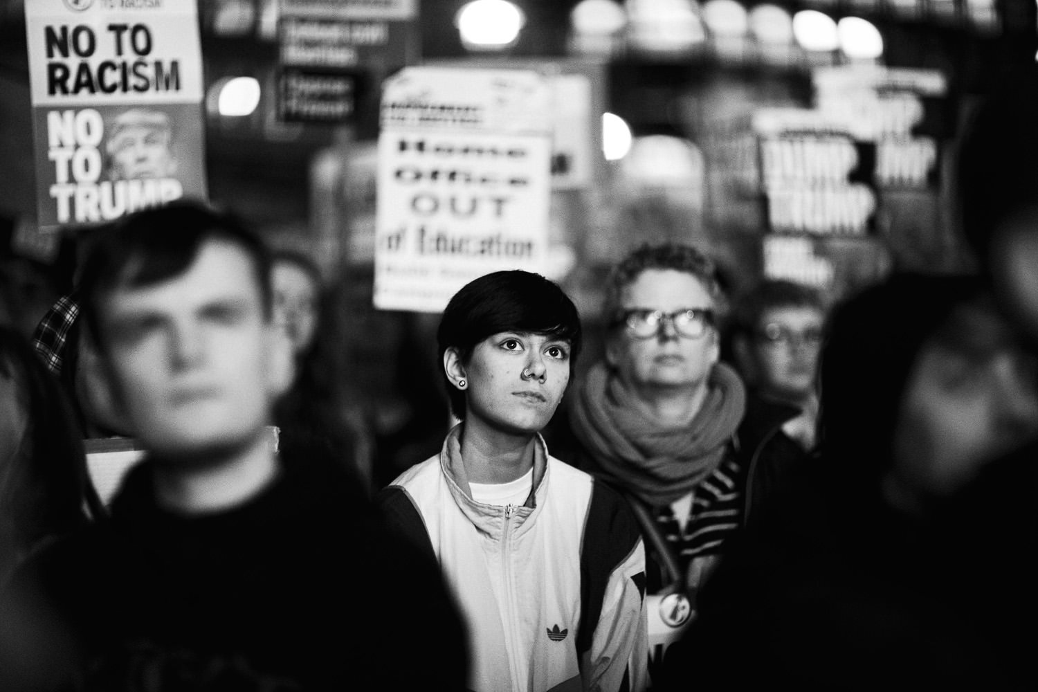 young people at Trump state visit march in London