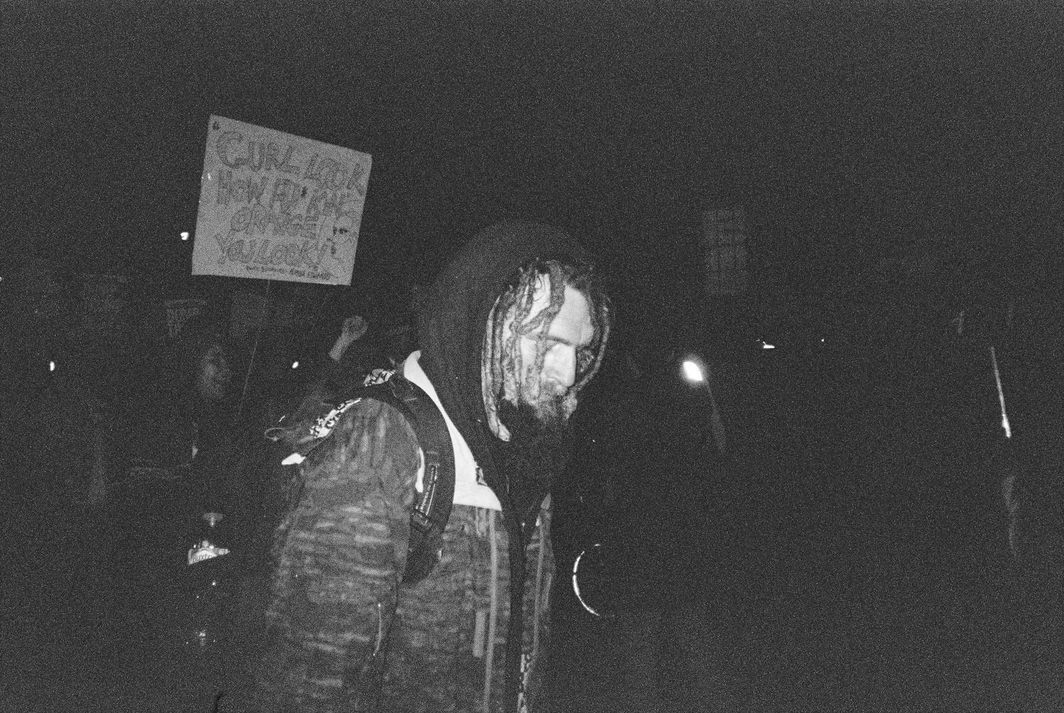white man with dreadlocks at London protest