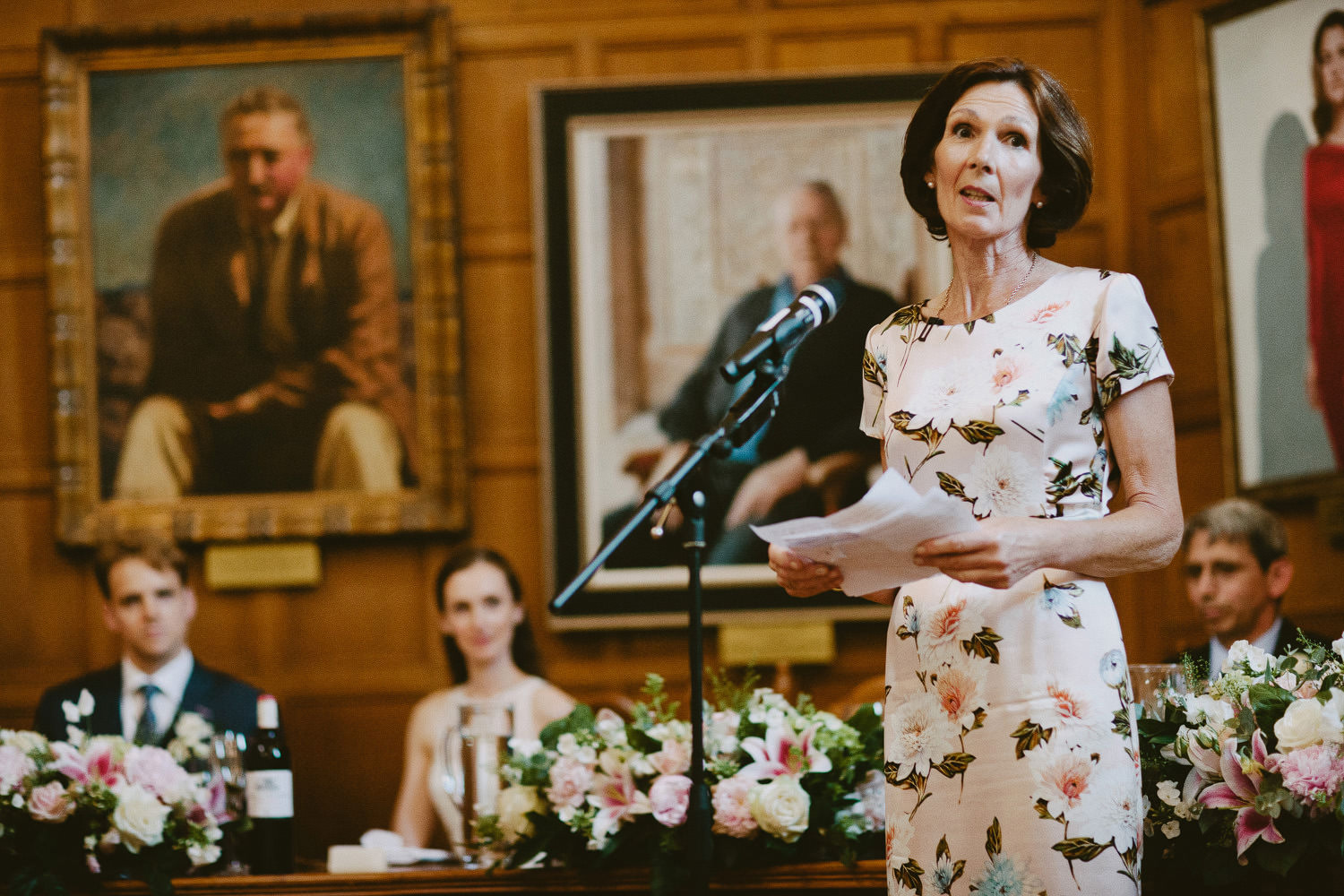 mother of bride giving speech at Rhodes House in Oxford