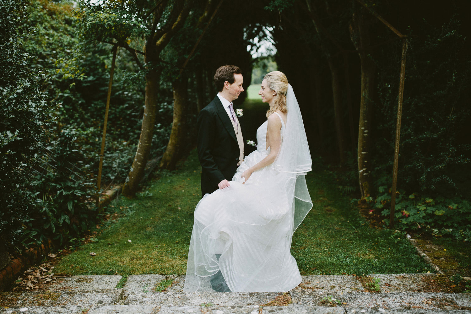 bride and groom portraits at Yarlington house wedding