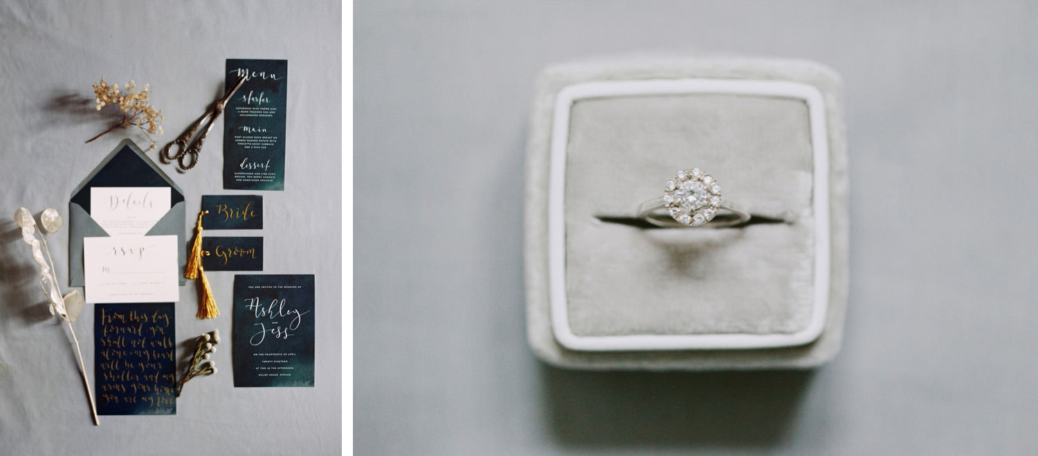 close up of engagement ring made by Audrey Claude